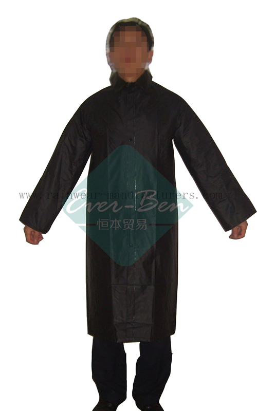 Black Reversible plastic rain mac-black pvc raincoat-mens pvc raincoat